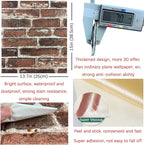 20PCS 3D Wall Panels Peel and Stick Foam 3D Brick Wallpaper Peel and Stick Red - Image 5