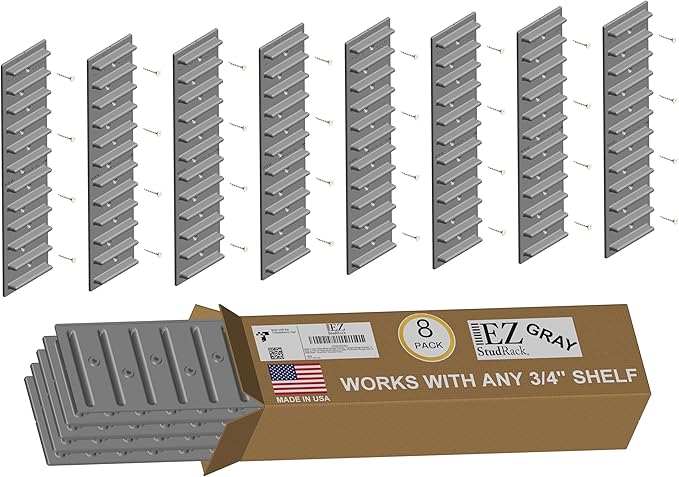 Made in USA EZStudRack Adjustable Shelf Brackets, Your Wood, You Supply It - Image 7