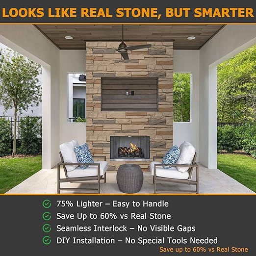 ROOMTEC 1-Pack Faux Stone Wall Covering Panels - Image 5
