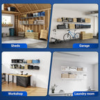 FLEXIMOUNTS 2-Pack 2x6ft Garage Shelving 24-inch-by-72-inch Heavy Duty Wall - Image 9
