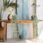 Der Rose 3Pcs Fake Plants Hanging Artificial Decor Faux Potted Eucalyptus Plants - Image 6