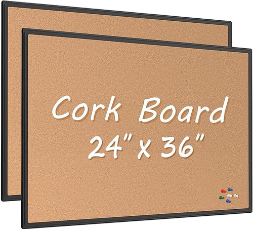 2-Pack Cork Board Bulletin Board 24 x 36, Office Board by Justdowhatyouwanttodo