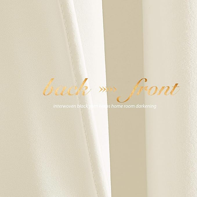 NICETOWN Thermal Insulated Ivory White Velvet Curtains 72 Inch Length, Heavy - Image 5