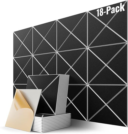 18 Pack Self-Adhesive Acoustic Panels, High-Density Soundproof Wall Panels by Lebenforce