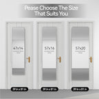 SCWF-GZ 57x20 Door Hanging Full Length Mirror, Floor or Wall Mounted Metal - Image 8