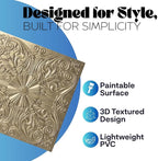 Art3d 12-Pack PVC Drop Ceiling Tiles, 2ft x 2ft, Floral Gold - Image 3