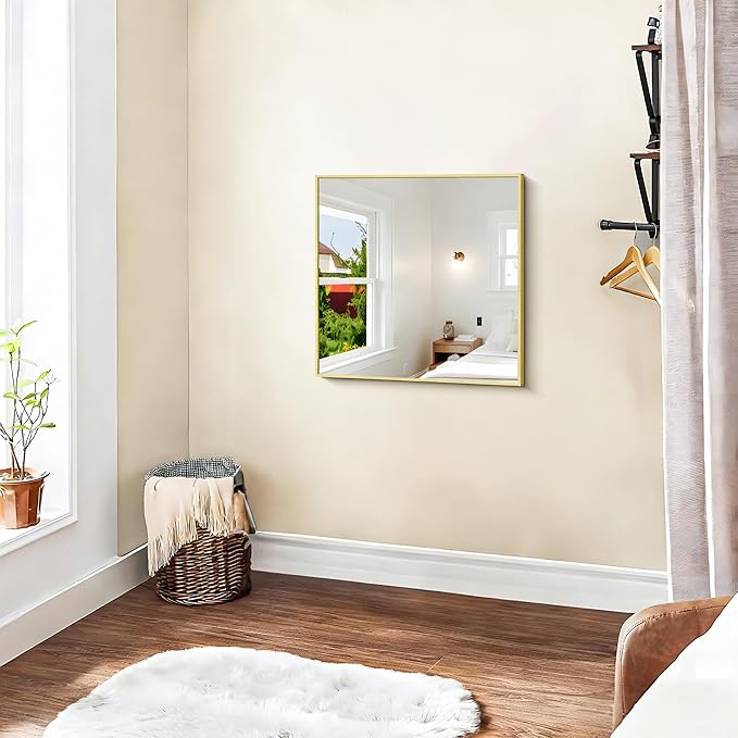 KOCUUY Gold Bathroom Mirror, HD Tempered Glass, Anti-Rust Frame, Modern Design - Image 6