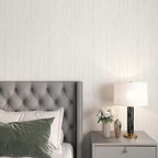 Livelynine 15.8x197 Grass Cloth Wallpaper Textured Neutral Beige Peel and Stick - Image 5