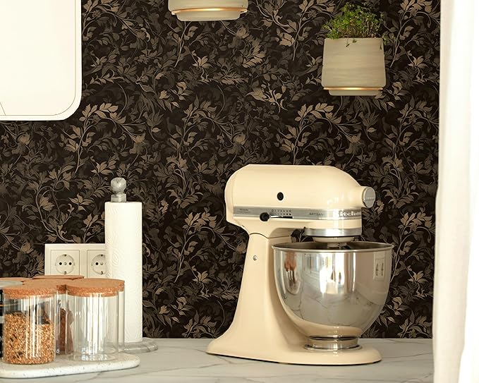 FLFK Peel and Stick Wallpaper Black Gothic Wall Paper - Image 3