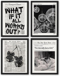 Retro Black And White Newspaper Poster Wall Art, What If It All Works Out Wall by Unknown
