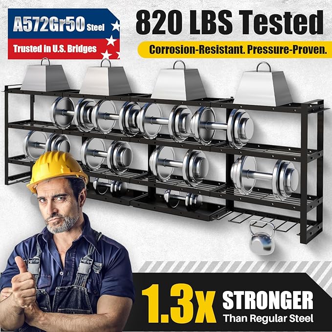 XLarge 64''W Power Tool Organizer Wall Mount | Modular&Corner-Fit 820lbs Garage - Image 2
