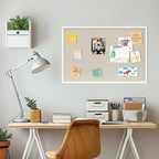 DAHAPYBOO Cork Board with Linen White, Bulletin Board 36"x24" Hanging Corkboards - Image 5