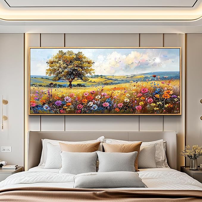 hyidecorart Large Framed Wall Art, Spring Landscape Wall Art, Nature Tree - Image 4