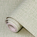 Green Grasscloth Peel and Stick Wallpaper 17.3"x480" Faux Linen Textured by Uooar