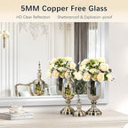 60"x28" Brushed Silver Bathroom Mirror, Large Rectangular Mirror - Image 7