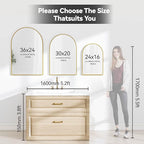 SCWF-GZ 30x20 Arch Mirror Rectangle Wall Mounted Hanging or Against Wall Metal - Image 5