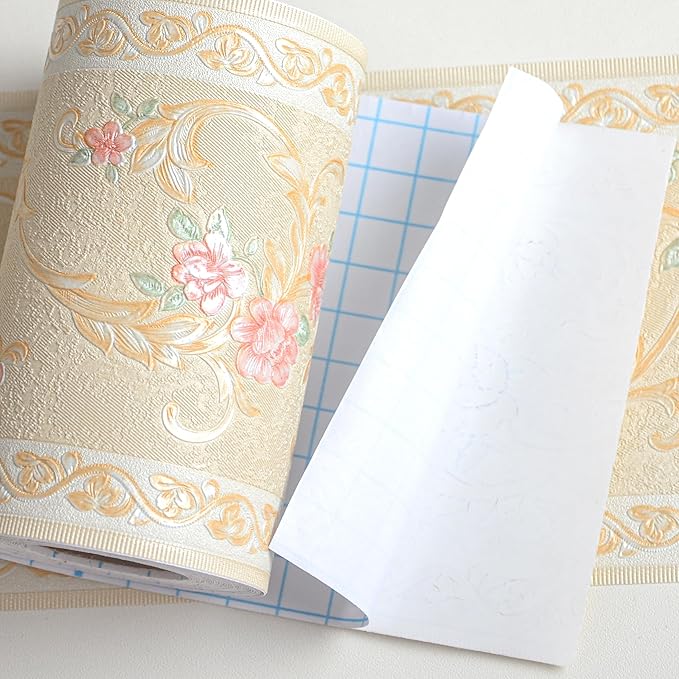 AbaBoorty Yellow Floral Wallpaper Border Decor 394"X4.1" Peel and Stick Wall - Image 8