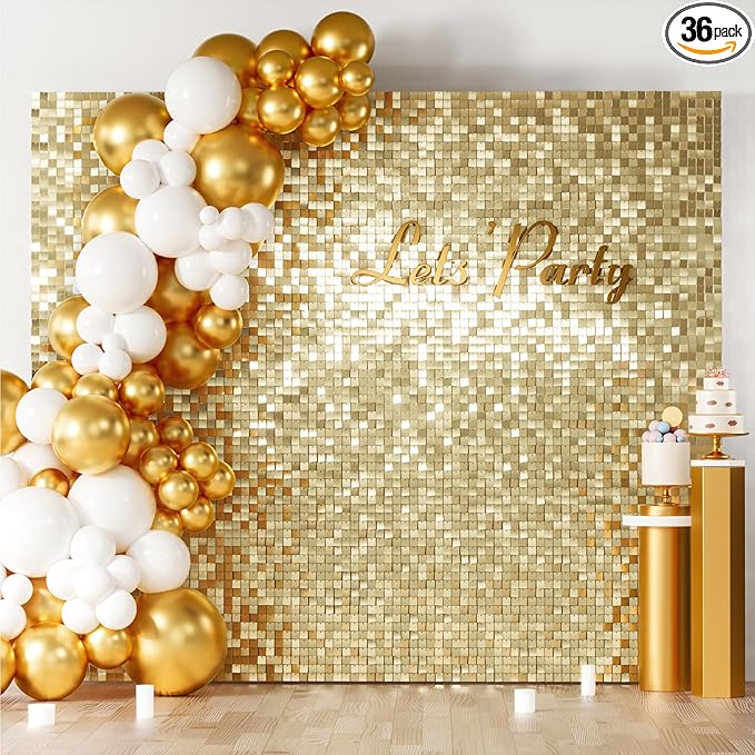 COKAOBE Light Gold Shimmer Wall Backdrop, Photo Backdrops by COKAOBE