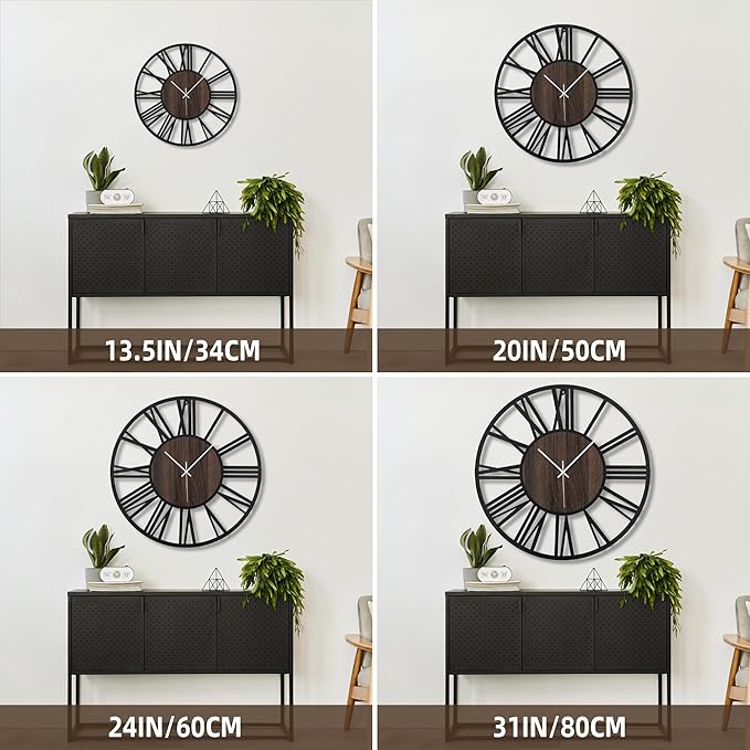 Large Wall Clock for Living Room Decor, 16 Inch Non Ticking Silent, Battery - Image 2