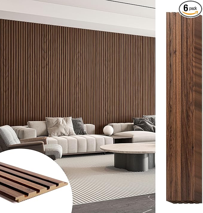 Art3d 6-Piece Wood Slat Panels for Stylish Interior Decor and Ceiling Decoration by Art3d