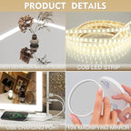 ROLOVE Vanity Mirror with Lights, LED Makeup Mirror, USB Charging Port - Image 8
