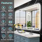 84x40 LED Bathroom Mirror with Lights, Backlit and Front Lit Anti-Fog Lighted - Image 2