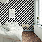 Guvana Stripe Black and White Peel and Stick Wallpaper Self-Adhesive Wallpaper - Image 3