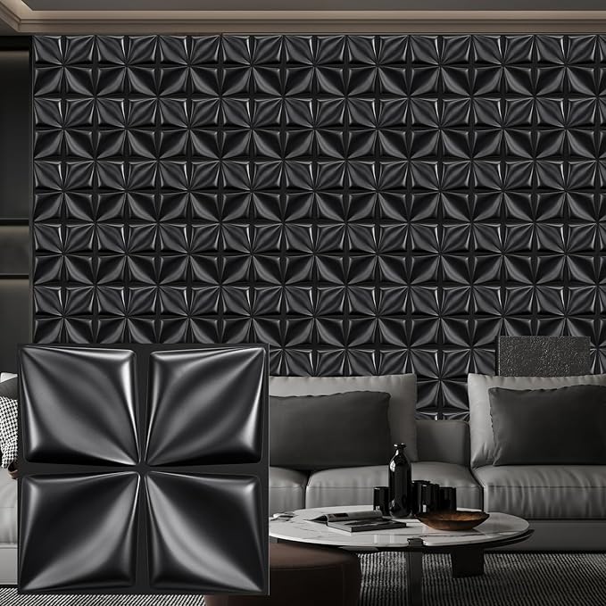 Heikki 30 Pack 3D Wall Panel for Interior Wall Décor, PVC Flower Textured Wall by YourBestChoices