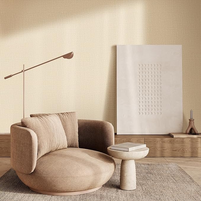 WADILE Grasscloth Peel and Stick Wallpaper 23.6in x 118in, Textured Contact - Image 3