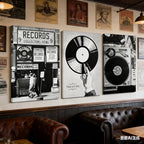Vintage Music Canvas Wall Art Fashion Black And White Photography Preppy Vinyl - Image 6