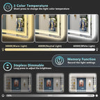 60x30 LED Bathroom Mirror with Lights, Backlit and Front Lit Anti-Fog Lighted - Image 4