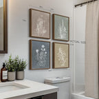 Boho Framed Botanical Wall Art for Bathroom Decor, 4 Piece Rustic Floral Canvas - Image 9