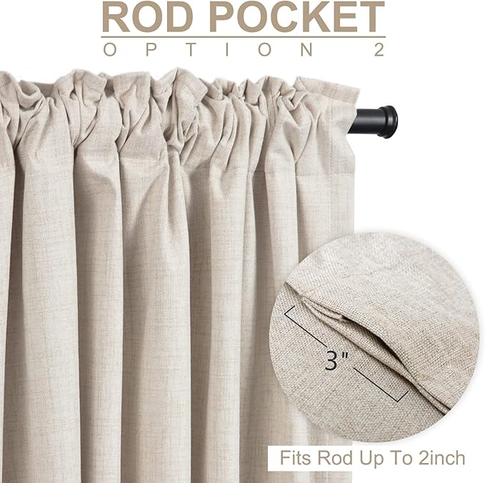 100% Blackout Shield Linen Blackout Curtains - Image 5