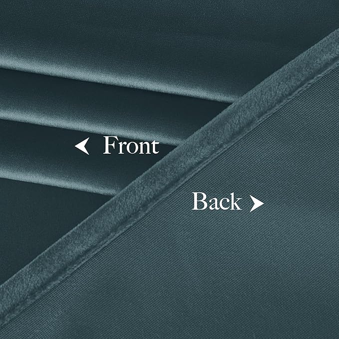 NICETOWN Greyish Blue Velvet Curtains and Drapes, Thermal Insulated Soft Window - Image 8