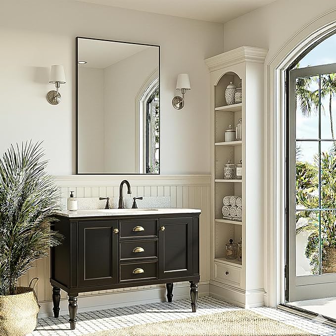 FICTOR Bathroom Vanity Mirror-Black, 30x20 Inch, Shatterproof & Anti-Rust - Image 4