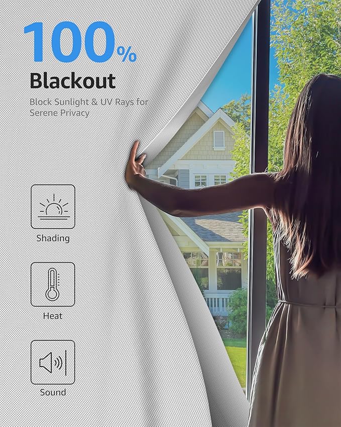 Sumobaby Blackout Curtains for Bedroom 35"x72" Portable No Drill Black Out - Image 2