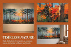 Ardemy Sunset Pines Wall Art Hand-Painted Texture Forest Canvas Painting - Image 6