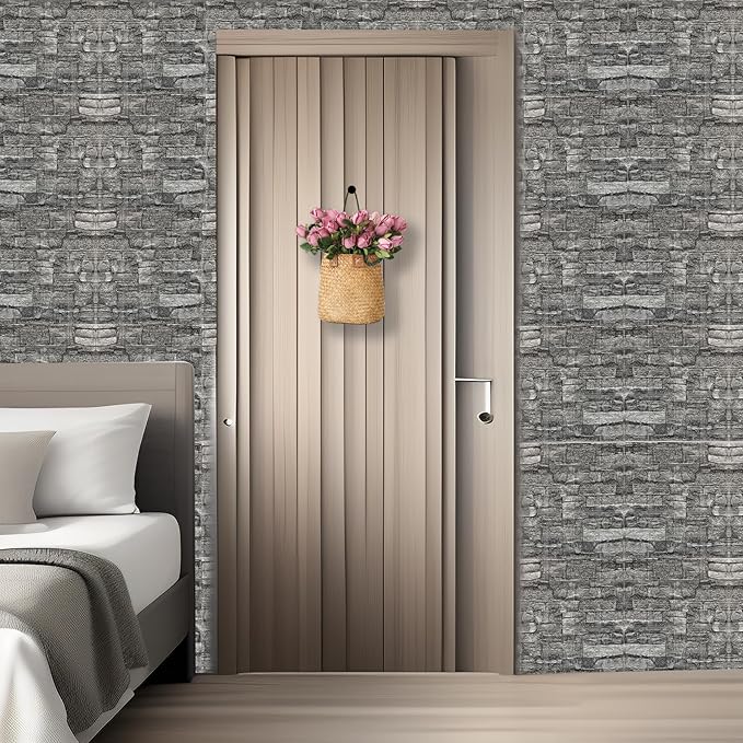 3D Wall Panels Peel and Stick in Black Grey, Faux Brick Wall Panels - Image 7