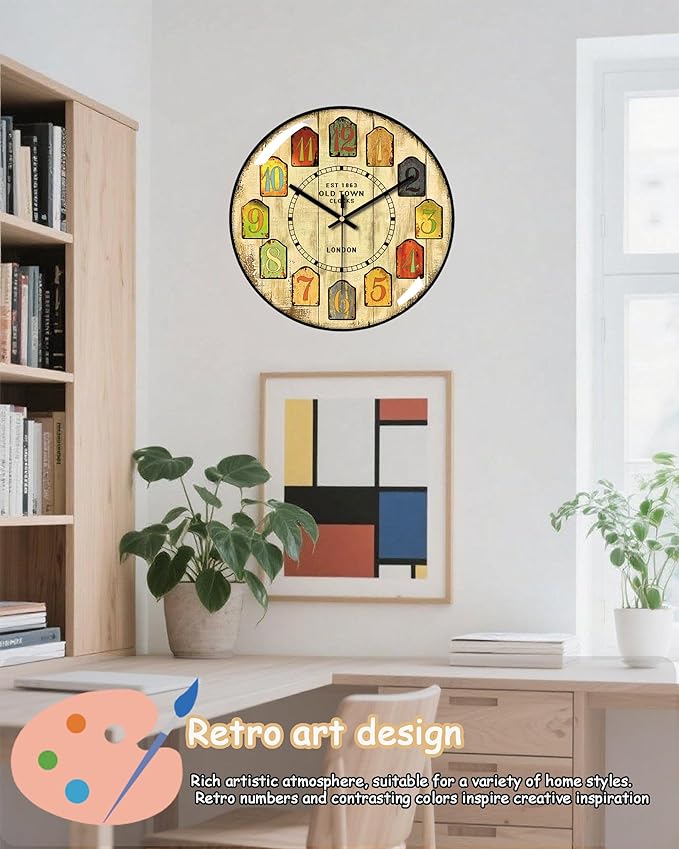 Decorative Wall Clocks Batterys Operated, Retro Wall Clock - Image 4