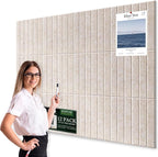 Large Cork Bulletin Board for Wall 48"x36", 12 Pack Felt Slat Wall Panel Tiles by Kciplab