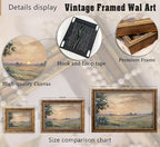 Vintage Gold Framed Wall Art Retro Fall Sunset Country Oil Painting Canvas - Image 5