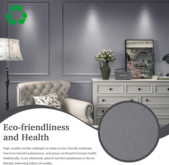 Dimoon 17.7''x393'' Peel and Stick Wallpaper Grey Contact Paper - Image 5