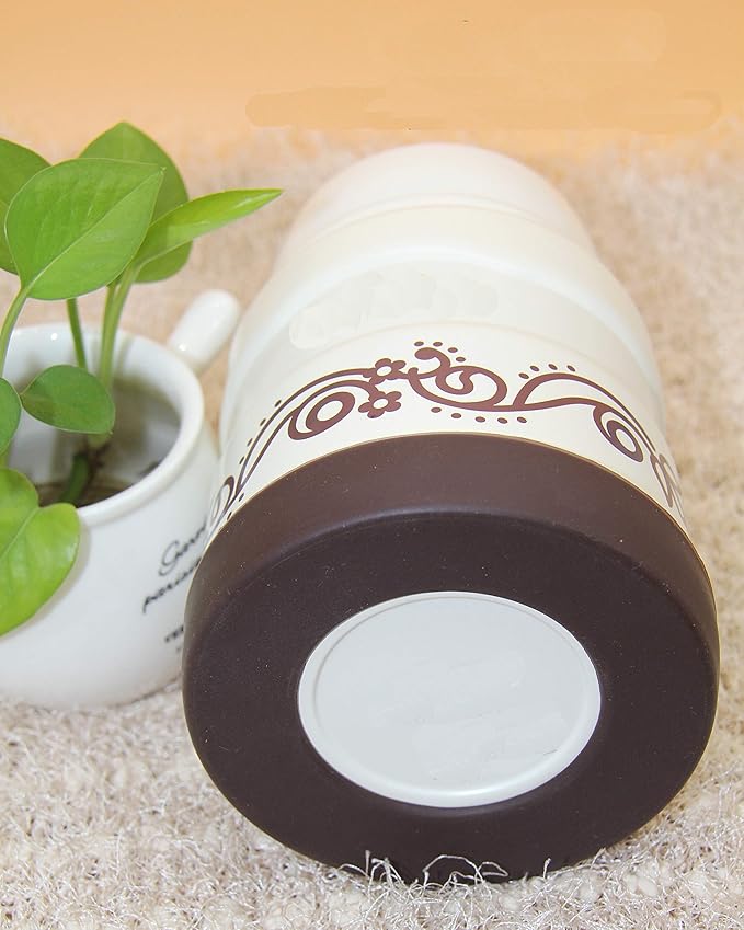 2 PCS Eco-Friendly Non-Slip Silicone Coaster for Flask/Mug/Tumbler/Bottle (85mm, Khaki)