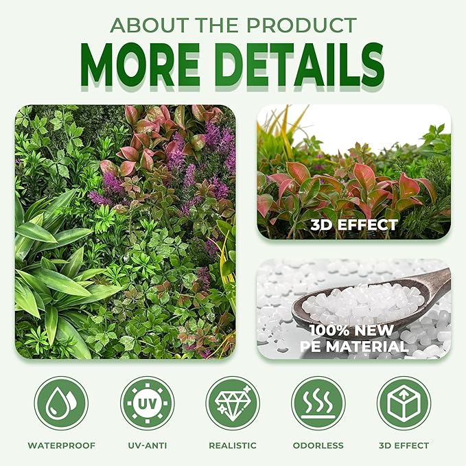 Artificial Grass Wall Roll Panels: 40''x120''Boxwood Hedge Panels, UV-Anti - Image 3