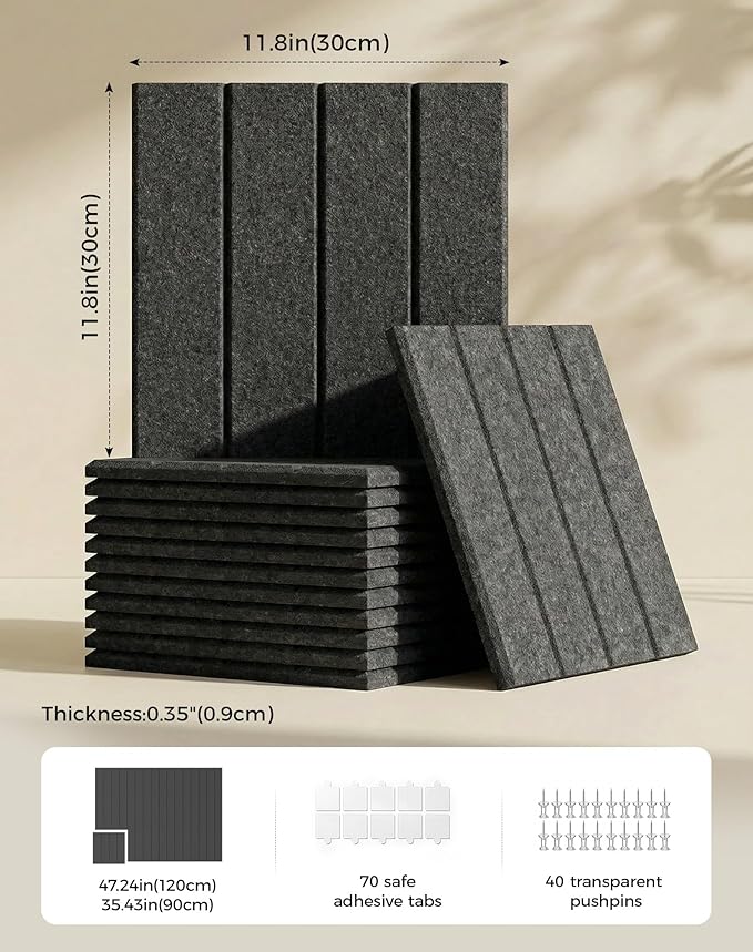 Aothia 12-Pack Felt Bulletin Board Tiles - Image 2