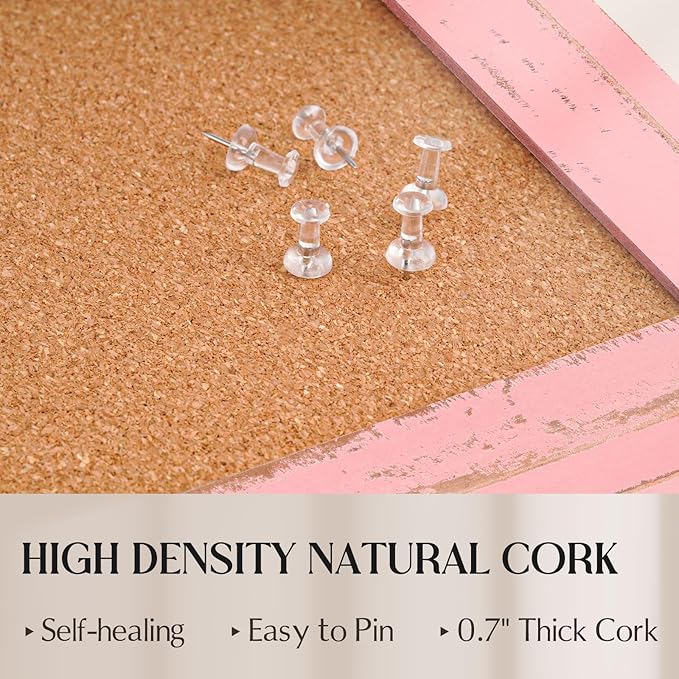 Cork Bulletin Board, Hanging Pin Board Tack Board - Image 4