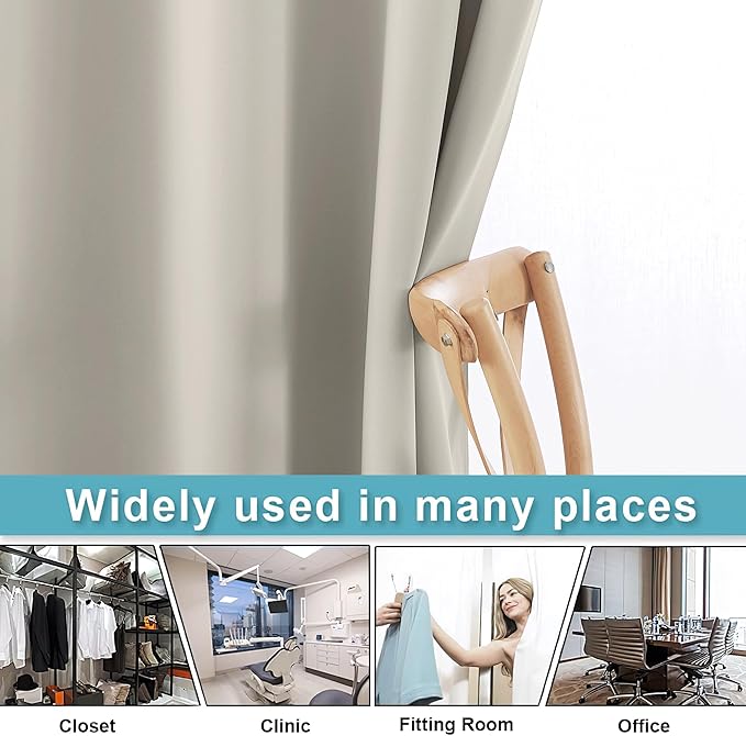 RYB HOME Extra Wide Curtains for Divider Room Separation Soundproof Temporary - Image 5