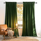NICETOWN Olive Green 90 inch Long Velvet Curtains by NICETOWN