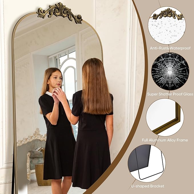 Antok Arched Full Length Mirror, Full Body Mirrors - Image 6