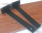 6 Pack - 10 inch Black Hidden L Shelf Bracket Iron Floating Shelf Brackets - Image 2
